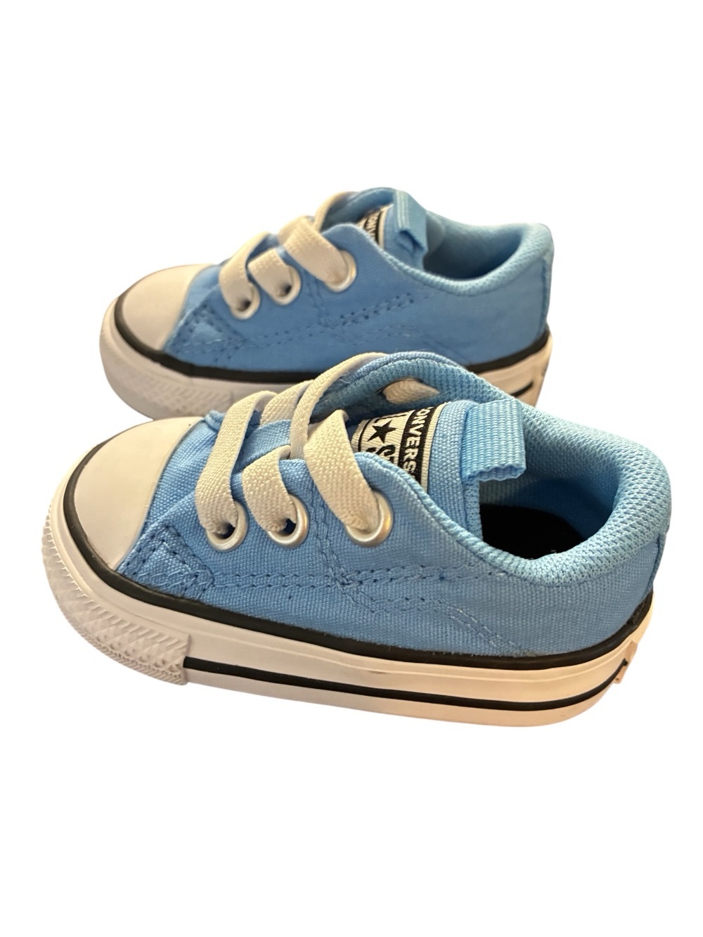 Converse Kids Low Top Canvas Sneakers - Light Blue size 2